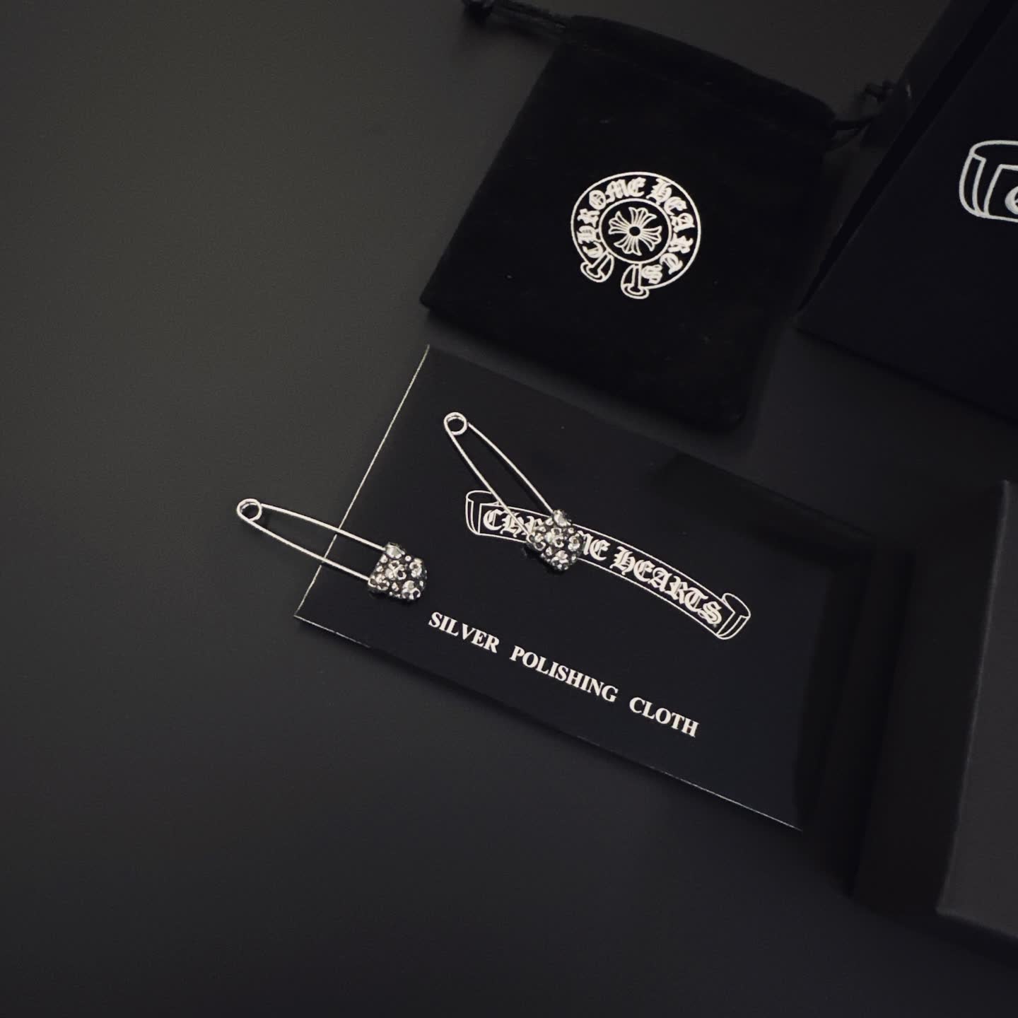 Chrome Hearts Chrom Hearts Silver Safety Pin Earrings